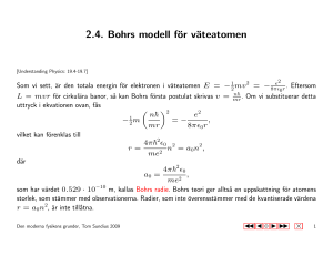 2.4. Bohrs modell för väteatomen