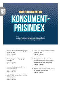 Quiz Konsumentprisindex (Sverige i siffror)