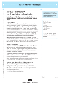 Patientinformation MRSA – en typ av multiresistenta bakterier