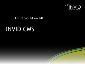 INVID CMS en introduktion - Demosida1