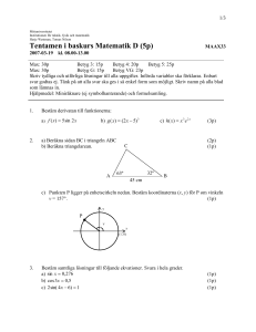 Tenta Baskurs D i Matematik - 070319