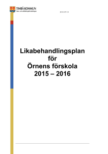 Likabehandlingsplan Örnen 2015
