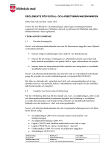 Reglemente för social- och arbetsmarknadsnämnden i Mölndals stad