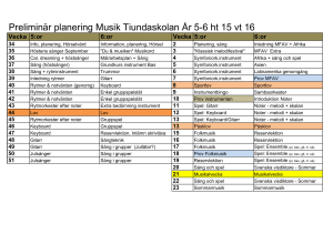 Preliminär planering Musik Tiundaskolan År 5-6 ht 15