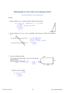Matematik 1c Prov NA1 22:e Januari 2013
