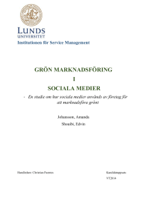 GRÖN MARKNADSFÖRING I SOCIALA MEDIER