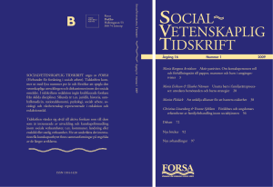 social vetenskaplig tidskrift - FORSA