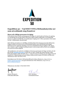 Expedition 50 – Vad IOGT-NTO:s förbundsstyrelse ser som