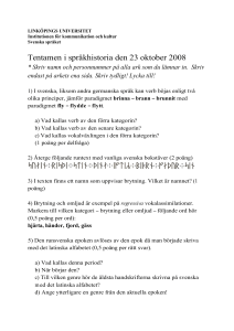 Tentamen i språkhistoria den 23 oktober 2008