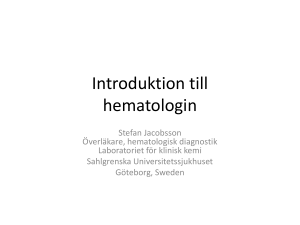 Introduktion till hematologi / Erytropoesen