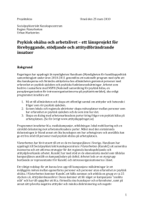 Psykisk ohälsa och arbetslivet - Samordningsförbunden i Västerbotten