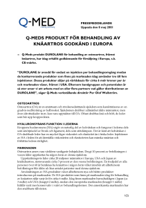 q-meds produkt för behandling av knäartros godkänd i europa