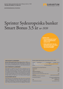 Sprinter Sydeuropeiska banker Smart Bonus 3,5 år nr 1939