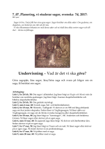Planering, vi studerar sagor, svenska 7c, VT 2002:
