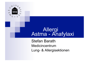 Astma - Anafylaxi Allergi