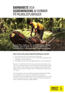 barnarbete och diskriminering av kvinnor på palmoljeplantager