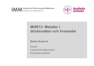 MHR13: Metaller i dricksvatten och livsmedel