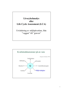 Livscykelanalys eller Life Cycle Assessment (LCA)