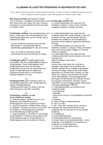allmänna villkor för försäkring av reparenter vid varv 1997-09-10