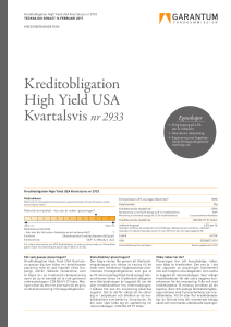 Kreditobligation High Yield USA Kvartalsvis nr 2933