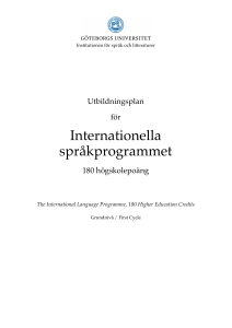 Utbildningsplan Internationella språkprogrammet - GUL