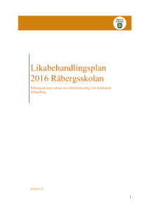 Likabehandlingsplan 2016 Råbergsskolan