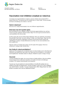 Vaccination mot infektion orsakad av rotavirus