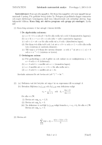 TATA79/TEN5 Inledande matematisk analys