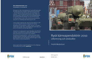 Rysk kärnvapendoktrin 2010. Utformning och drivkrafter.