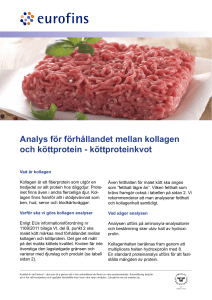 Analys för förhållandet mellan kollagen och köttprotein