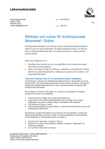 Riktlinjer för dosförpackade läkemedel i Skåne