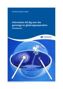 Information till dig som ska genomgå en glaskroppsoperation