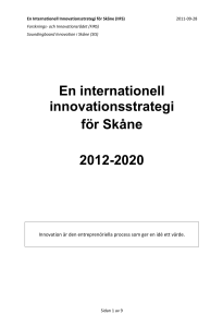 En internationell innovationsstrategi för Skåne