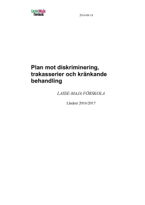 Likabehandlingsplan 2016- 2017 - Lasse