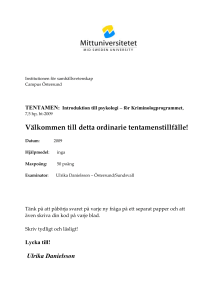 Institutionen för samhällsvetenskap Campus Östersund TENTAMEN