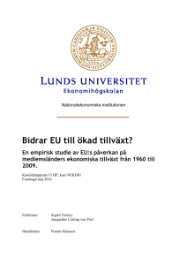 Bidrar EU till ökad tillväxt? - Lund University Publications