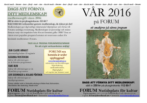 på FORUM - Forum Kultur