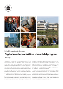 Digital medieproduktion – kandidatprogram