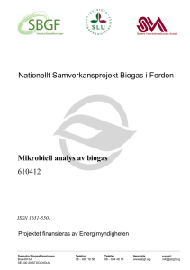 SBGF610412 Mikrobiell analys av biogas
