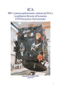 IRF:s jonmassspektrometer ombord på ESA:s rymdfarkost Rosetta