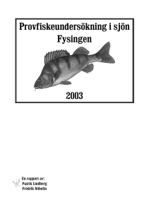 Provfiskeundersökning i sjön Fysingen 2003