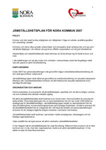 Jämställdhetsplan för Nora kommun 2005