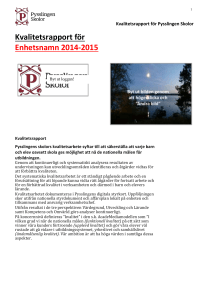 Kvalitetsrapport för Pysslingen Grundskolor