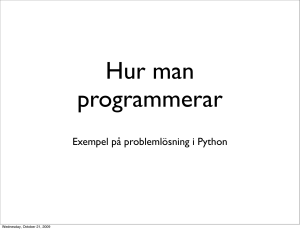Exempel på problemlösning i Python