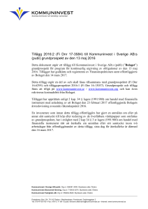 Tillägg 2016:2 (Fi Dnr 17-3584) till Kommuninvest i Sverige AB:s