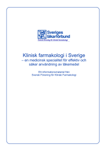 Klinisk farmakologi i Sverige – ett