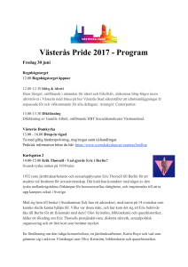 Västerås Pride 2017 - Program