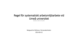 Regel för systematiskt arbetsmiljöarbete vid Umeå universitet