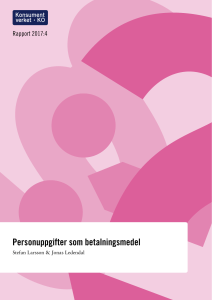 Rapport 2017:4 Personuppgifter som