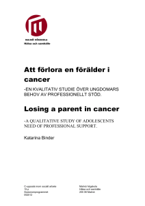 Att förlora en förälder i cancer